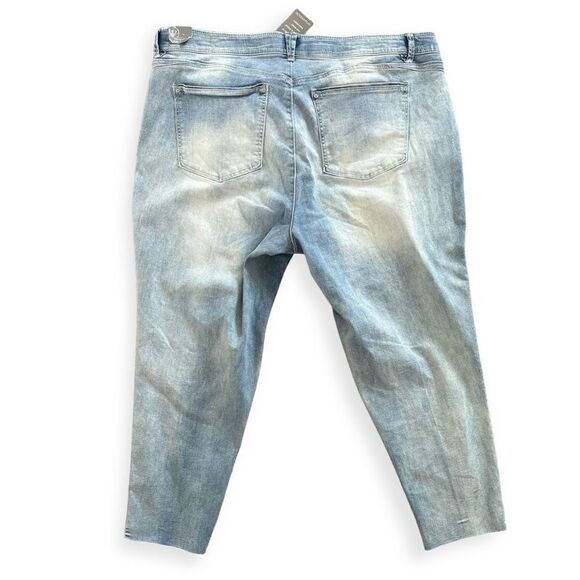 WIT & WISDOM 'Ab'Solution Raw Hem Skimmer Jean in Blue Size 24W NEW - Picture 7 of 11